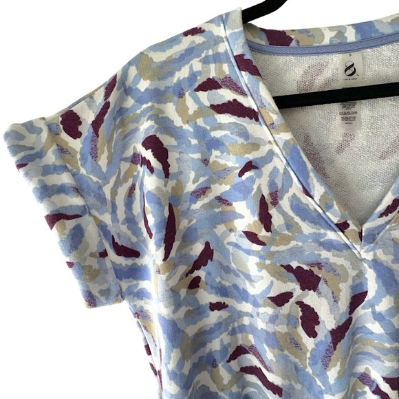 LOU & GREY | NWOT COZY COTTON TERRY TIGER STRIPE CINCH WAIST DRESS POCKETS | SM - Picture 3 of 12